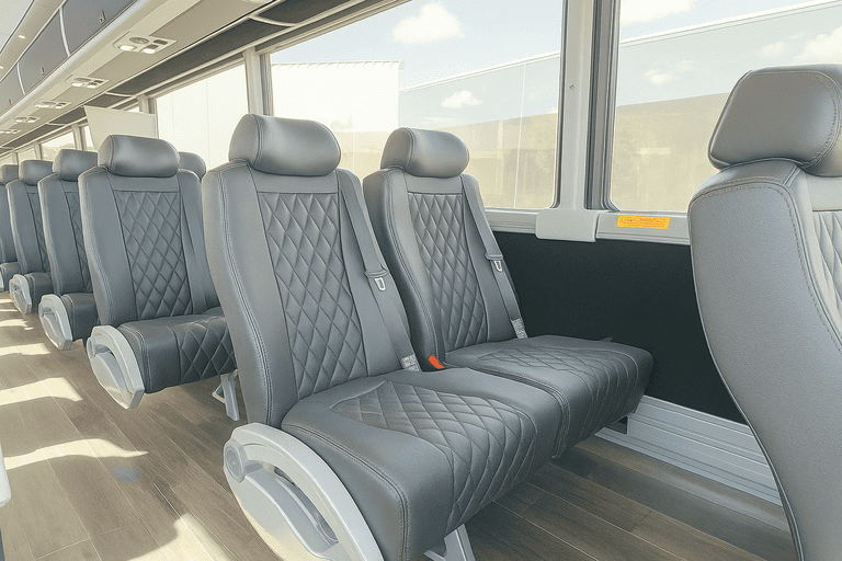 interior of Frederick Minibus Company charter bus