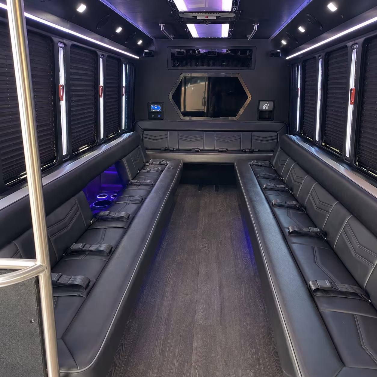 frederick 18 passenger party bus interior