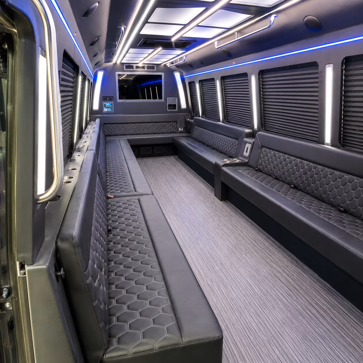 frederick 40 passenger party bus interior